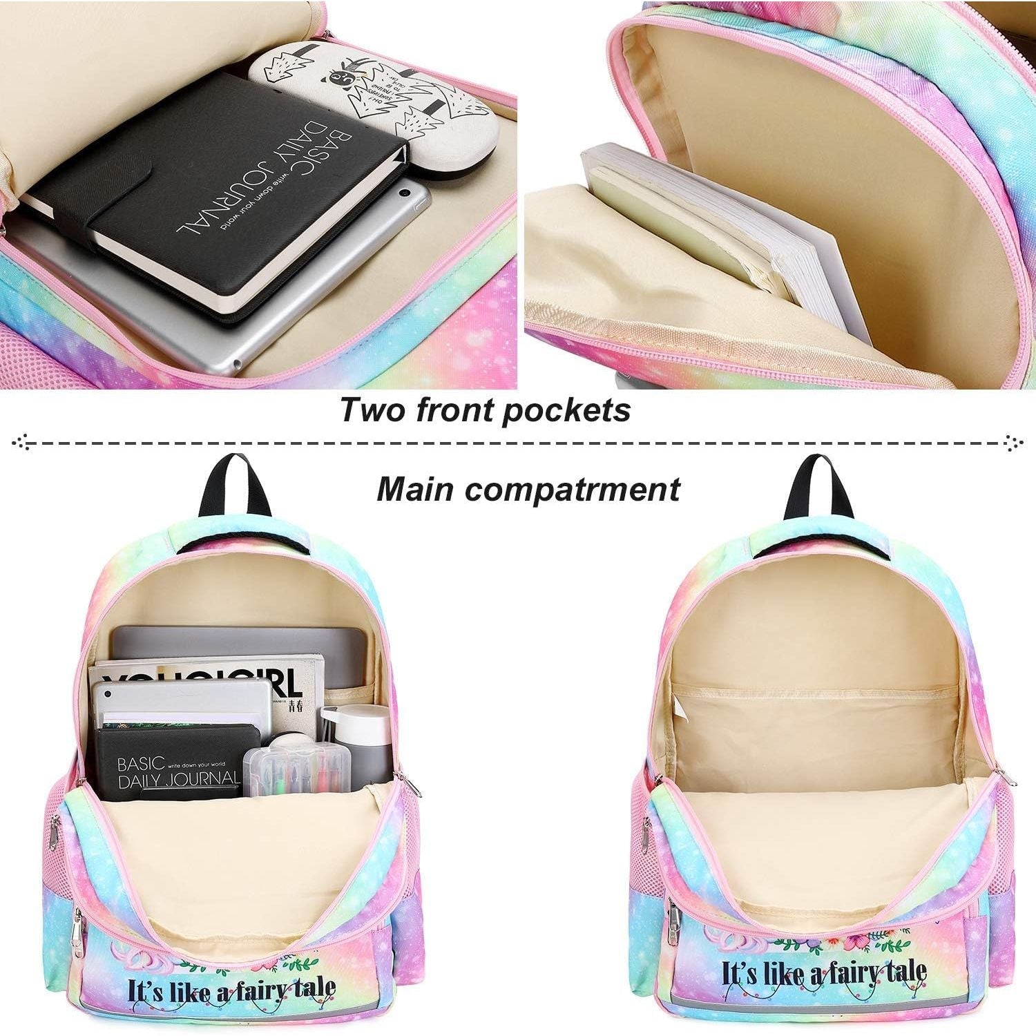 Buy now BTOOP Girls Backpack Kids Boys Elementary Bookbag Girly School Bag with Insulated Lunch Tote and Pencil Pouch at indiglob india