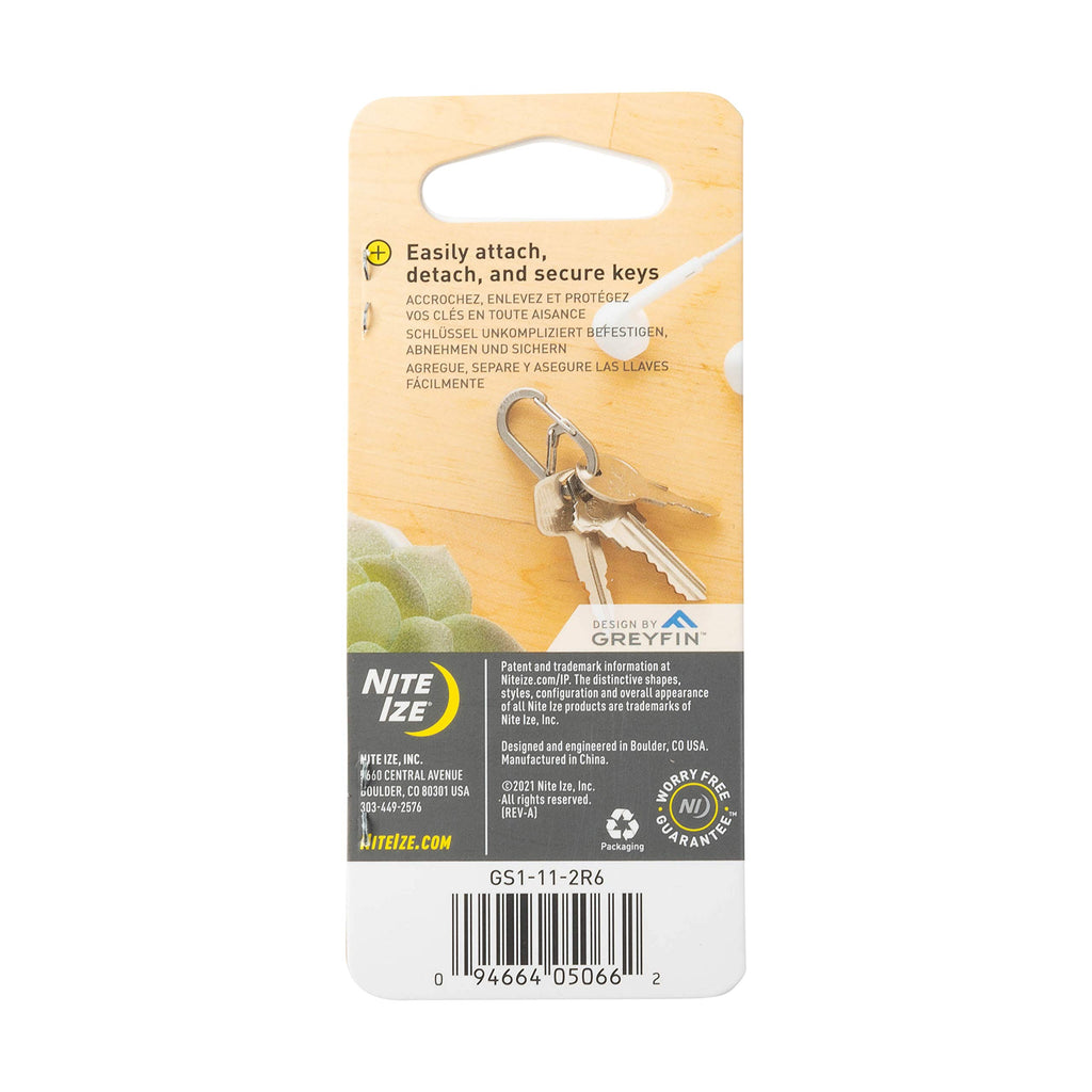 Nite IZE GS1-11-2R6 G-Series Dual Chamber Carabiner, Size #1,Stainless Steel, 2 Count (Pack of 1)