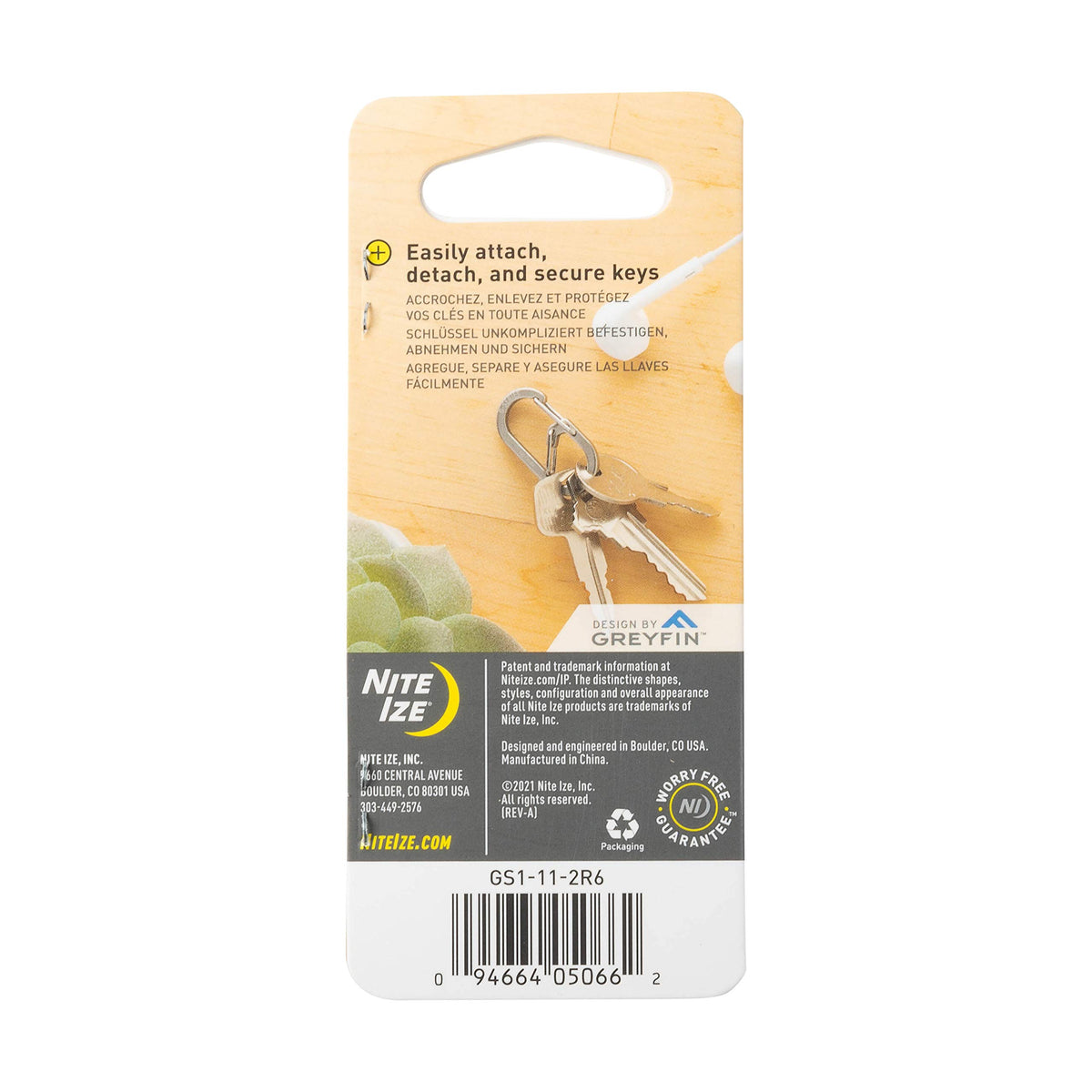 Nite IZE GS1-11-2R6 G-Series Dual Chamber Carabiner, Size #1,Stainless Steel, 2 Count (Pack of 1)