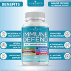 Liberty Lifestyle 8 in 1 Immune Supplement with Echinacea, Vitamin C and Zinc 50mg, Vitamin D 5000 IU, Turmeric Curcumin & Ginger, B6, Elderberry 180 Count (Pack of 3)