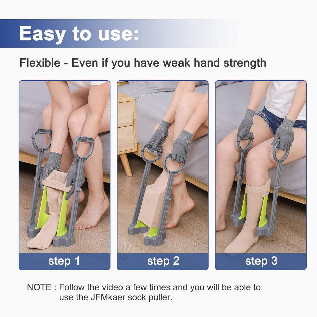 Compression Sock Aid Device | Size for Leg Circ 16 in or Less | Helper Device for Putting on Compression Stocking, Easy On Donning Aid Tool for Socks & Stockings, Durable & User-Friendly Design