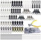 254 Pcs Zipper Repair Kit with Case Include Zipper Replacement and Pull, Universal Zippers Replacement kit for Cloting, Jackets, Coat, Boot, Backpack, Purse and Outdoor Gear