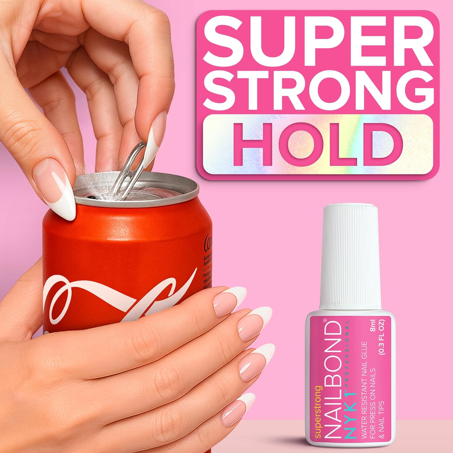 Buy now Super Strong Nail Glue for Press On Nails, Nail Tips & Acrylic Fake Nails (8ml) NYK1 NailBond Brush On Glue for Press Ons, Tips & Acrylics - Long Lasting, Maximum Strength, Mess-Free Application at indiglob india