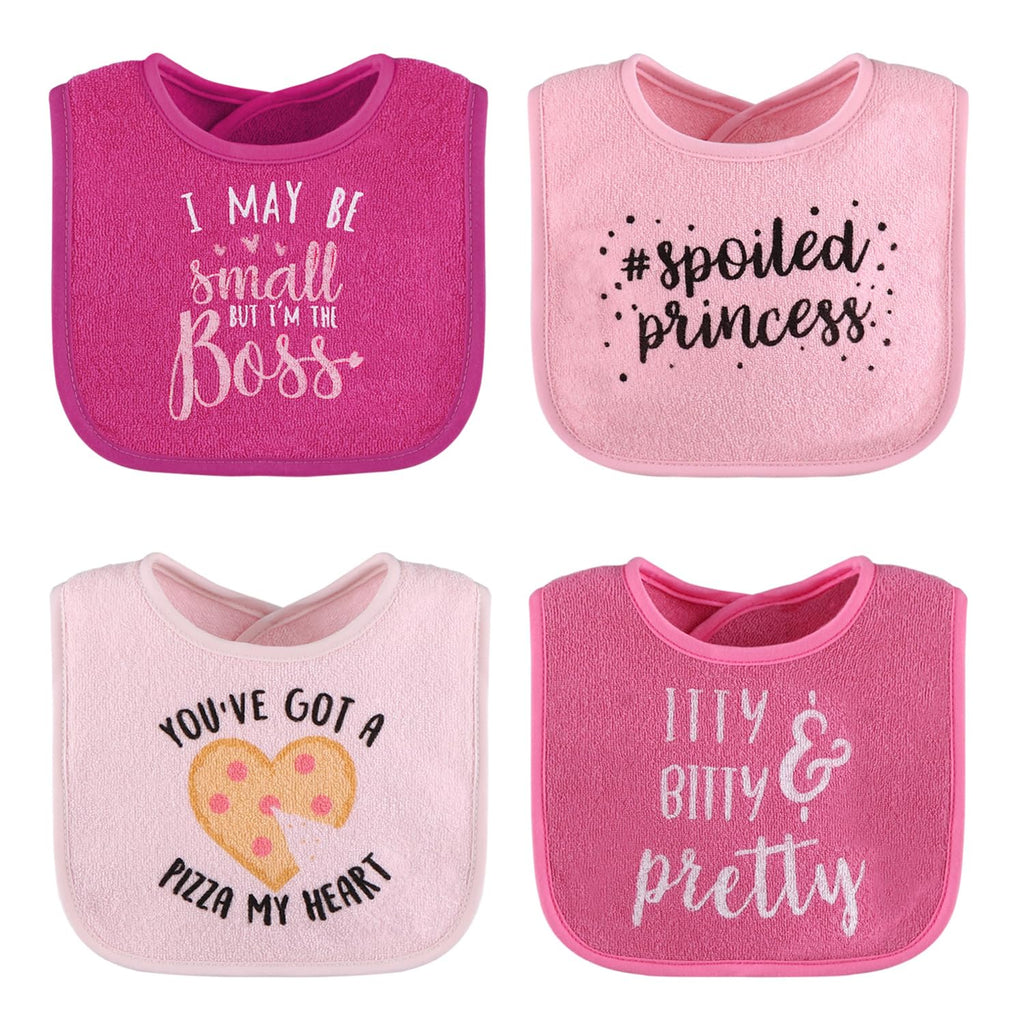 The Peanutshell Baby Girl Terry Bib Set of 8-100% Cotton, Soft, Absorbent Baby Bibs, Toddler Girl Set, Newborn & Infant Bib - Pink
