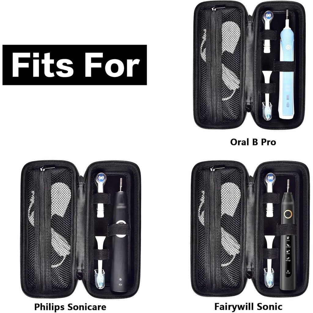Buy now Toothbrush Travel Case Compatible with Oral-B Pro 1000, 2000, 3000, 3500, 1500/ for Philips Sonicare ProtectiveClean 4100 5100 Electric Toothbrush with Mesh Pocket for Accessories - Black (Bag Only) at indiglob india