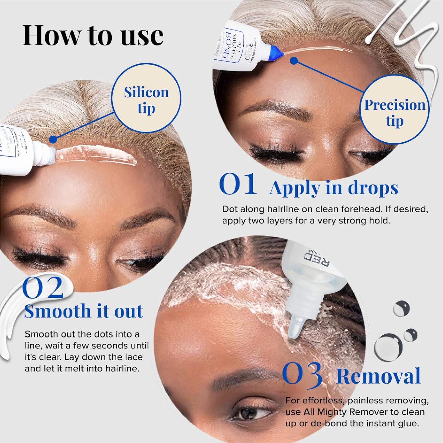 Buy now Red by Kiss All Mighty Bond Lace Front Wig Glue, Dual Tip Applicator, Instant Drying, Water Resistant, Strong Hold for Wigs, Frontals, Toupees, Safe for Sensitive Skin at indiglob india