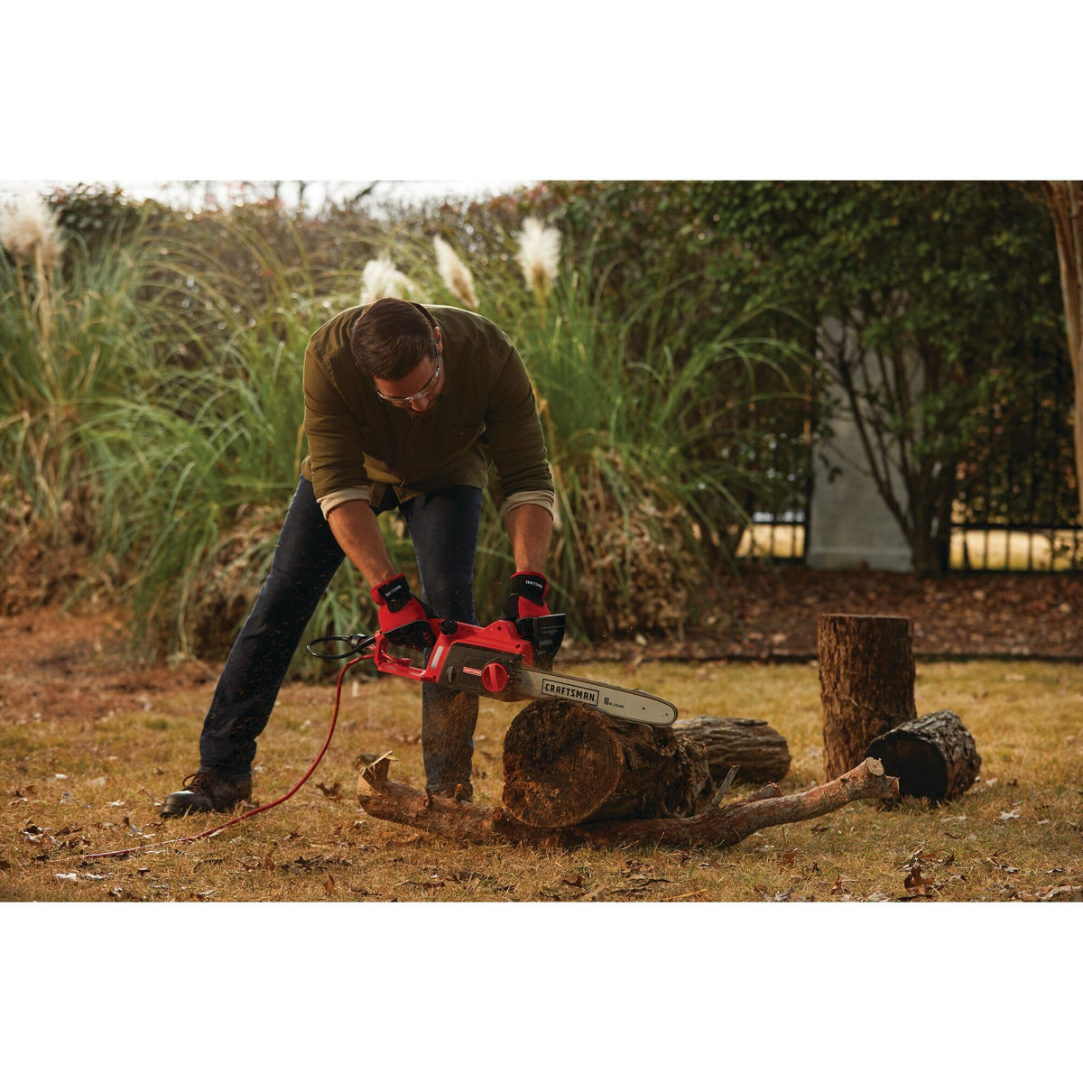 CRAFTSMAN Electric Chainsaw, 16 Inch, 12 Amp Corded Chain Saw Electric, Ergonomic, Powerful Motor (CMECS600)