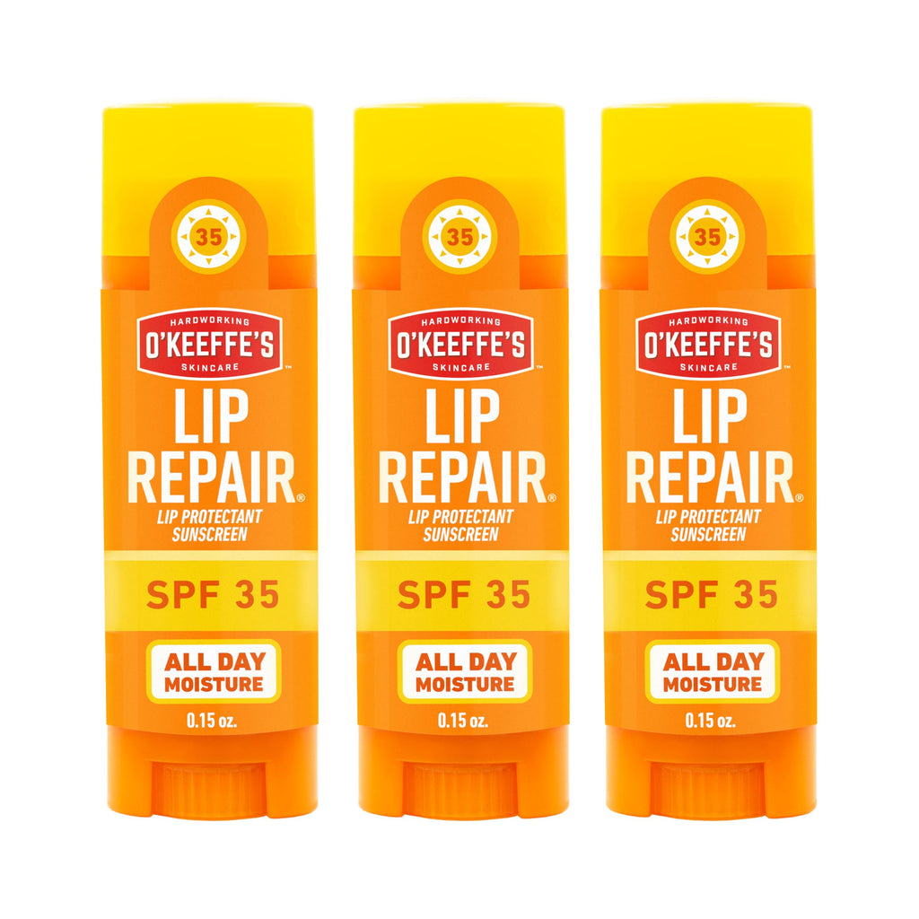 O'Keeffe's Lip Repair SPF 35 Balm, Moisturizer for Cracked, Dry Lips | Heals and Relieves, Long-Lasting Hydration, Contains Aloe, Hypoallergenic Formula