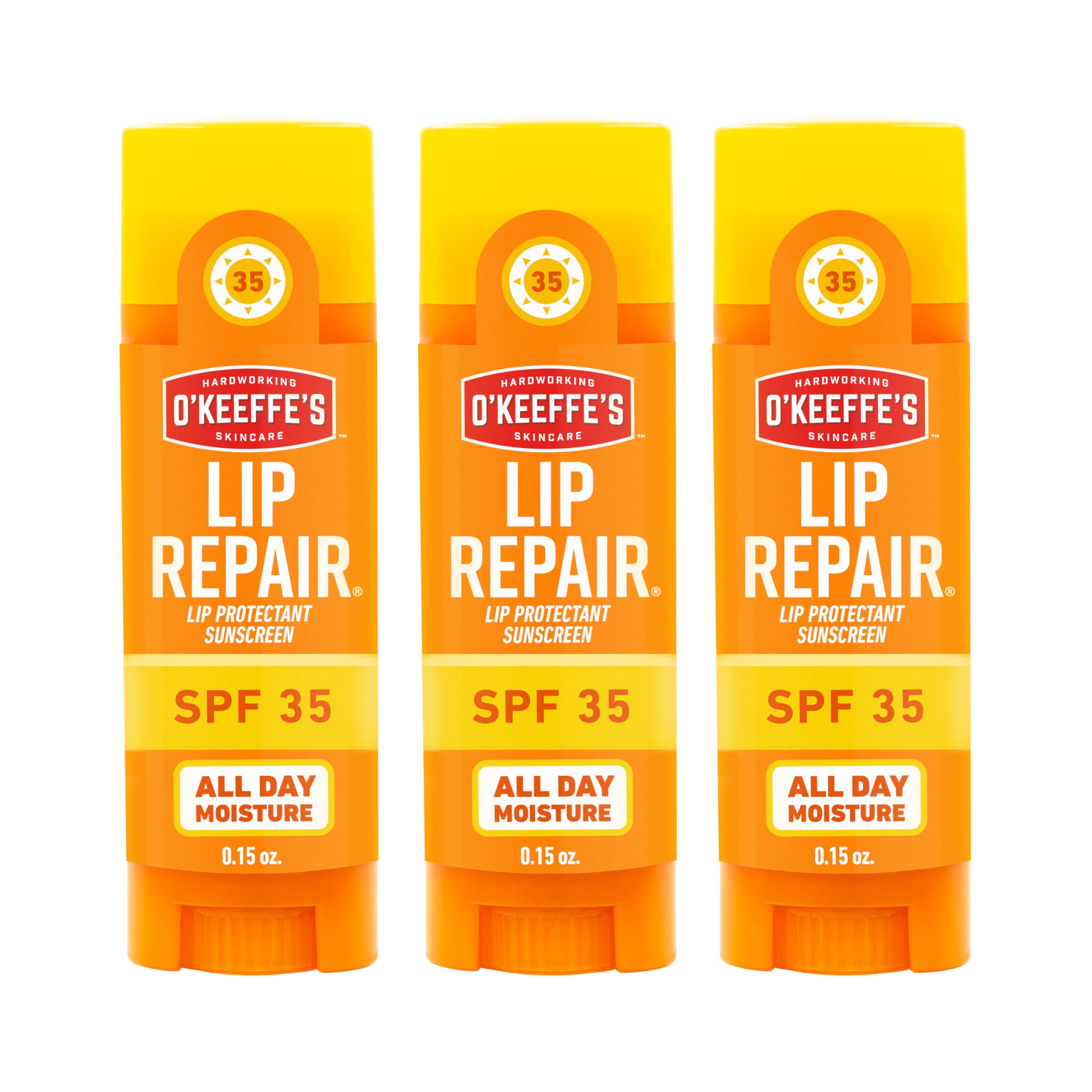 O'Keeffe's Lip Repair SPF 35 Balm, Moisturizer for Cracked, Dry Lips | Heals and Relieves, Long-Lasting Hydration, Contains Aloe, Hypoallergenic Formula