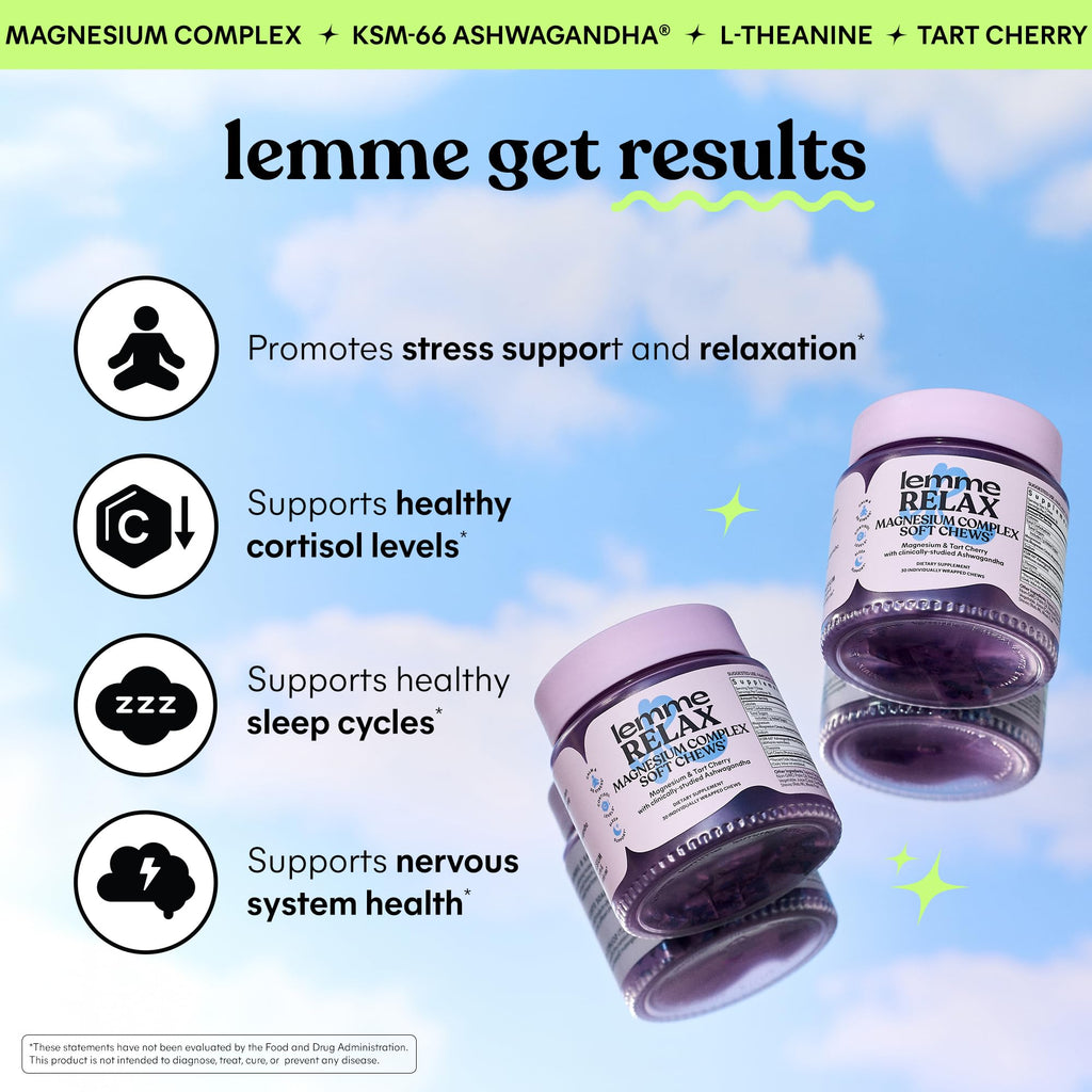 Lemme Relax Soft Chews with Magnesium Glycinate & Citrate (30 Chews)