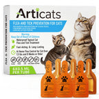 Flea and Tick Prevention for Cats & Kittens, Topical Cat Flea and Tick Treatment – Fast-Acting & Long-Lasting 6-Dose Supply