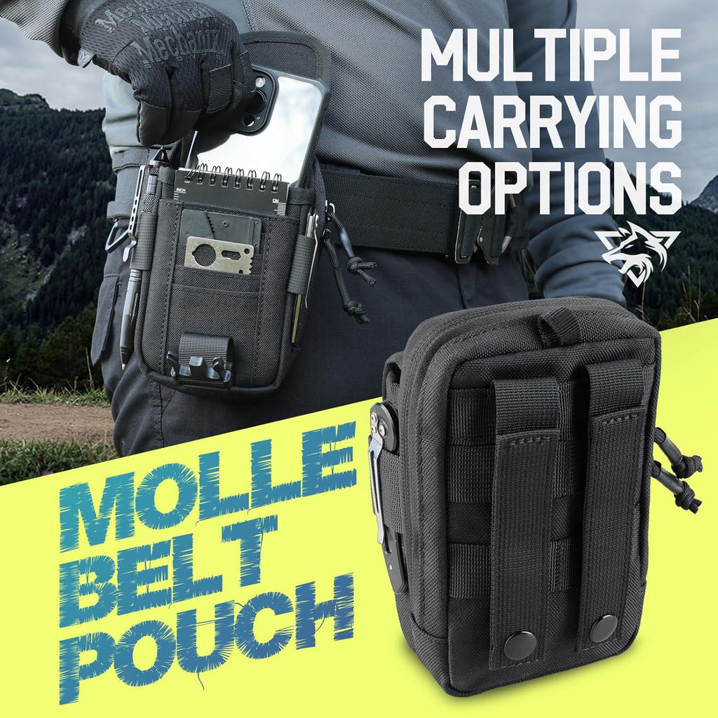 Buy now WYNEX Tactical Compass Phone Pouch, Large Molle Smartphone Holster Case Double Capacity Small Utility EDC Pouch with Compass Buckle and Carabiner at indiglob india