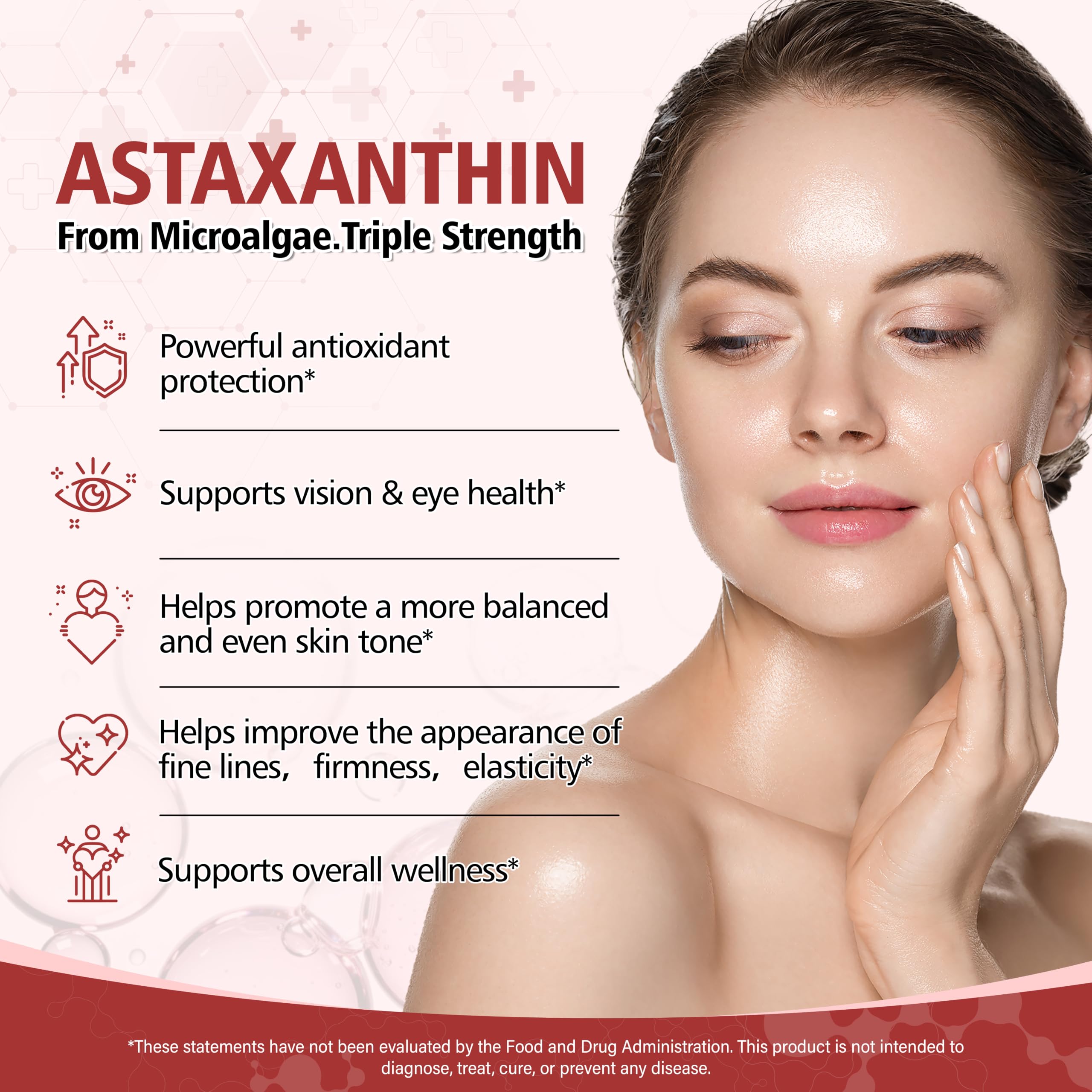 Astaxanthin 12mg Supplement, 180 Softgels, 6 Month Supply | Natural Antioxidant from Fresh Microalgae for Eye, Skin and Joint Health, Non-GMO, Gluten Free
