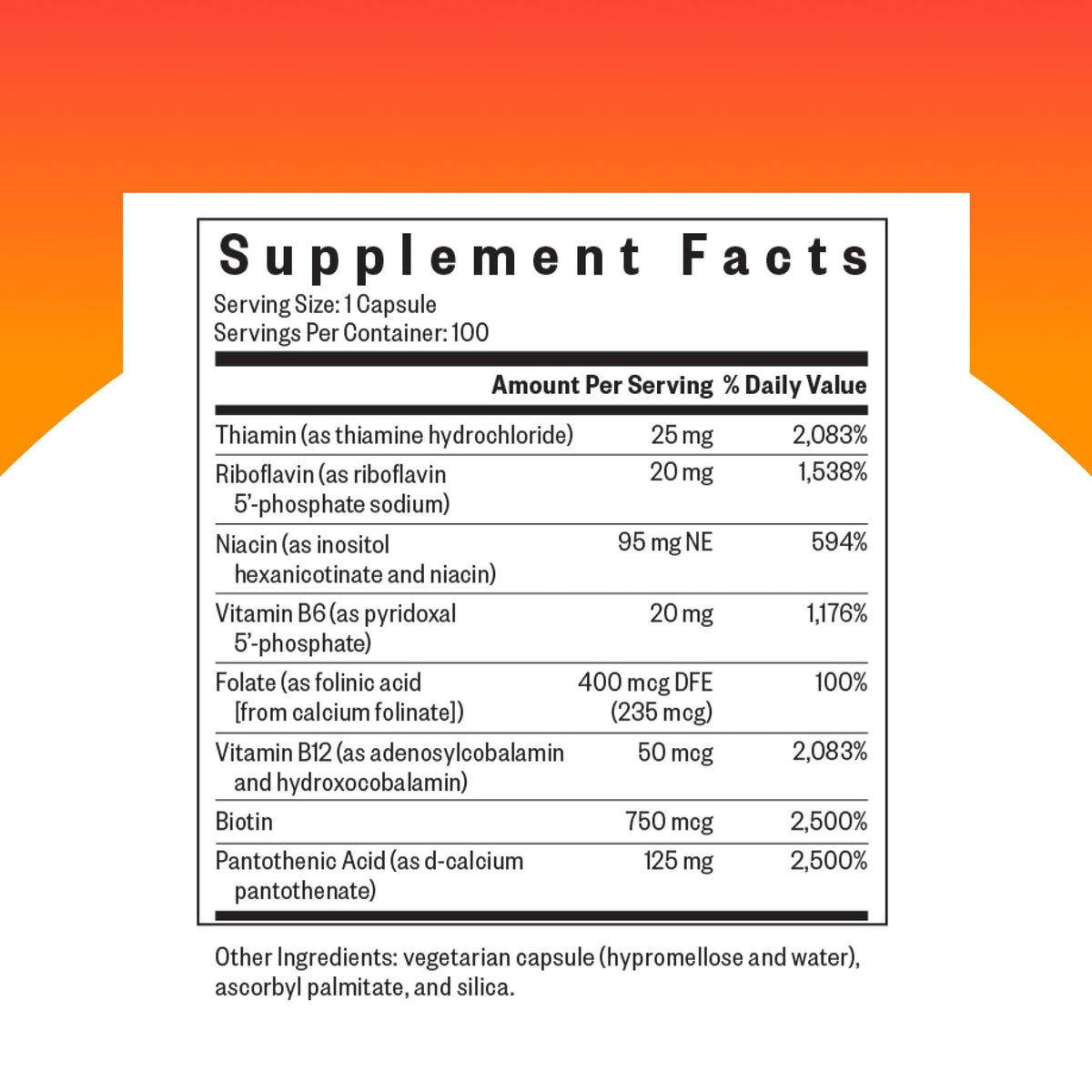 Seeking Health B Complex MF - Vitamin B Complex with Folate, Niacin, & Folinic Acid - Support Energy & Immune System Health with B Vitamins - 100 Capsules