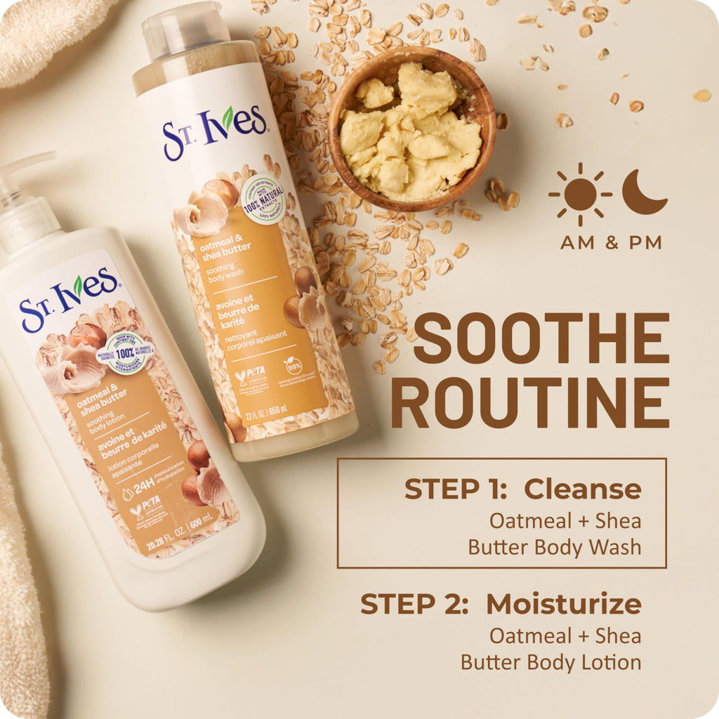 St. Ives Oatmeal & Shea Butter Body Wash | Moisturizing Body Wash for Sensitive and Dry Skin | 22 Fl. Oz.