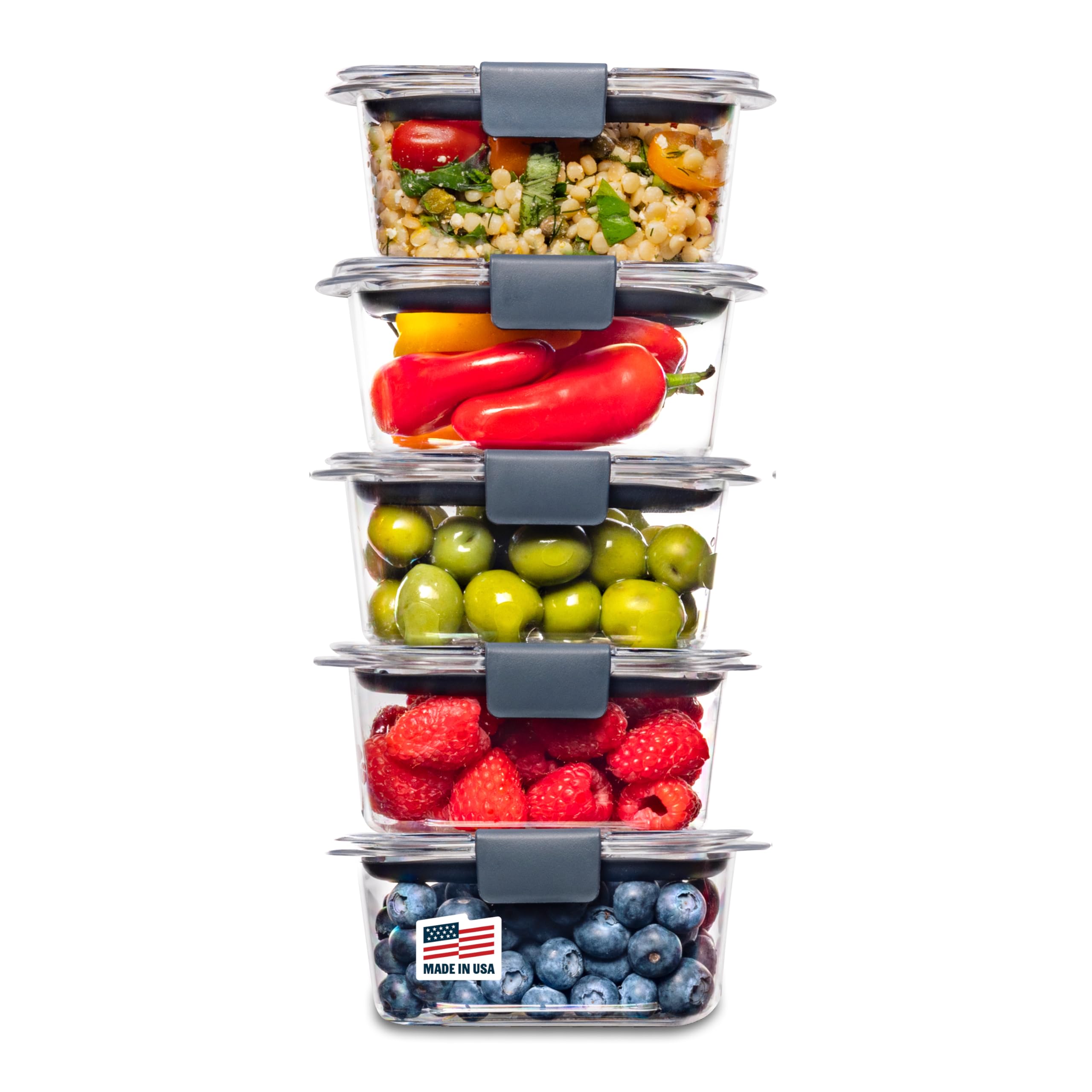 Buy now Rubbermaid Brilliance Food Storage Containers, Set of 5 (10 Pieces), BPA-Free, Leak-Proof, Clear 1.3 cup (10-Piece) at indiglob india