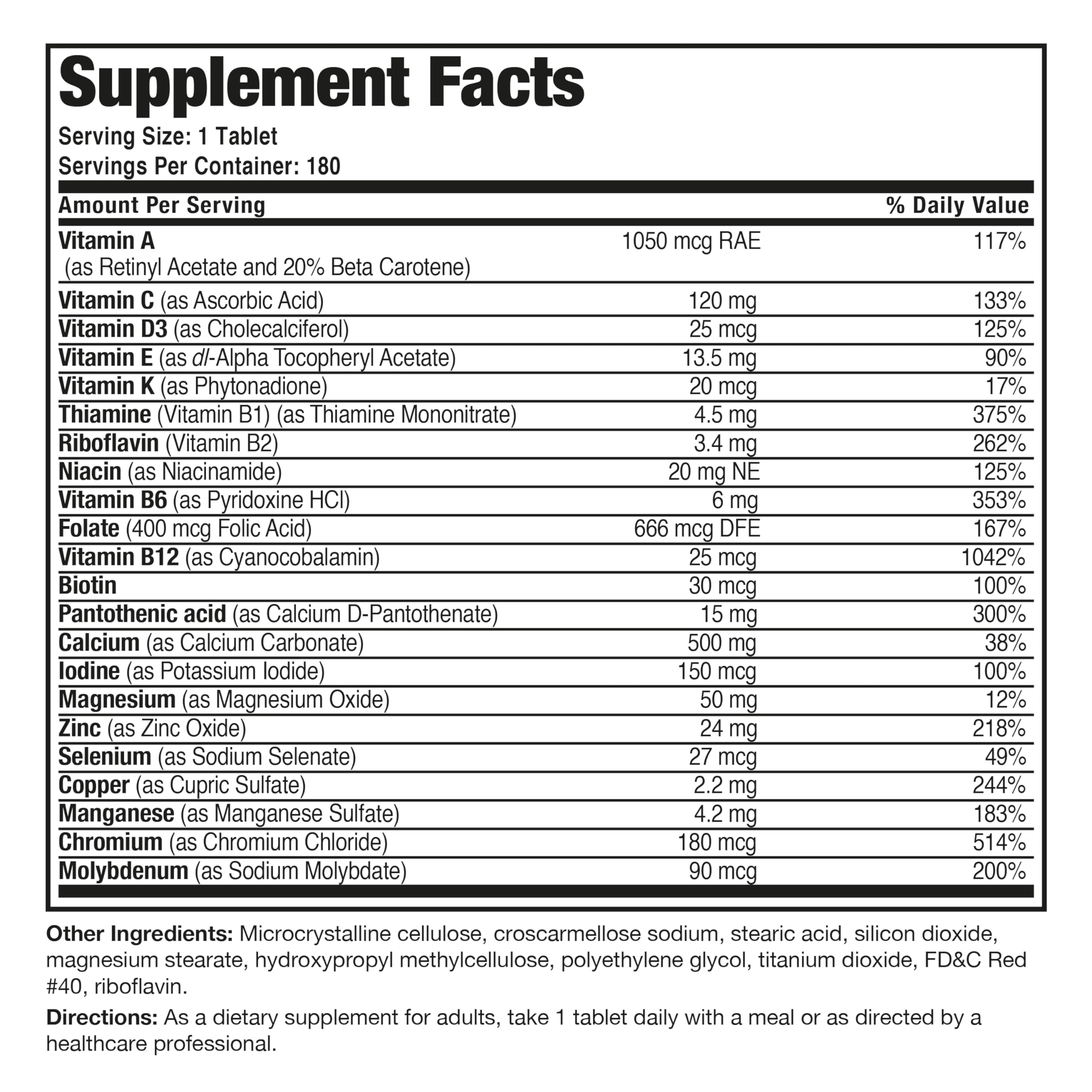 Bronson ONE Daily Women 50+ Complete Multivitamin Multimineral, 180 Tablets | Once-Daily, Targeted Nutrition For Active Women Over 50, Non-GMO, Gluten-Free, Soy-Free