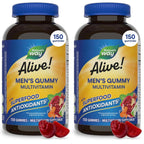 Nature's Way Alive! Men’s Multivitamin Gummy, Vitamin A, C, D3, Zinc, 60 ct | Daily Vitamin Gummies for Men, Supports Cellular Energy Metabolism, Immune Health, Muscle Function*, Vegetarian