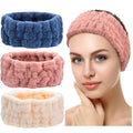Buy now Chuangdi 3 Pieces Spa Headband for Women Facial Makeup Headband Soft Terry Cloth Hairband for Washing Face Mask Spa Shower Gifts(Dark Pink, Dark Blue, Milky-White) Dark Pink, Dark Blue, Milky-White at indiglob india