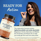 Magnesium Zinc & Vitamin D3, 260mg Complex, High Absorption, 60 Capsules