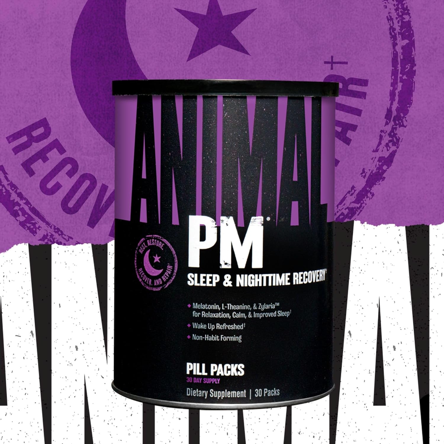 Buy now Animal PM - Sleep Aid for Adults Non-Habit Forming Relaxation Enhancer and Mood Support with Melatonin, L-Theanine, Zylaria, Zinc, Magnesium, Vitamin B6, GABA + AKG Anabolic Stack Supply, 30 Count at indiglob india