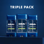 Buy now Gillette Antiperspirant and Deodorant for Men, 72hr Sweat & Odor Protection, Long Lasting Freshness, Anti-White Mark Technology, Clear Gel, Power Rush Scent, 3.8 oz (Pack of 3) at indiglob india