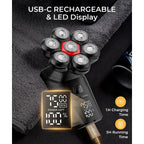 Head Shavers for Bald Men, 7D Head Shaver with LED Display, 3 Adjustable Modes, 10000 RPM High Speed Motor, Tornado Black