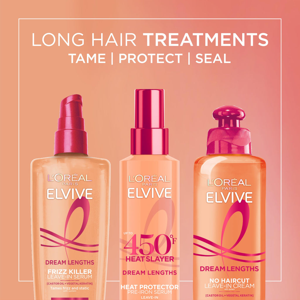 L'Oreal Paris Elvive Dream Lengths Heat Slayer Pre-Iron Spray Leave-In, 4.4 Ounce | 4.4