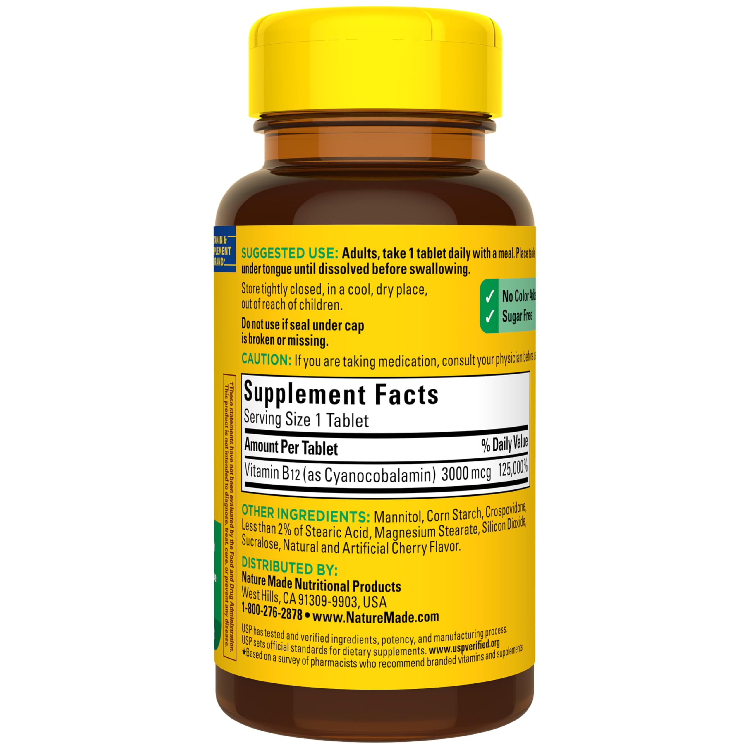 Nature Made Vitamin B12 3000 mcg Fast Dissolve Tablets, 40 Tablets | Easy to Take Sublingual B12 Tablets for Energy Metabolism Support for Men and Women, Sugar Free, 40 Day Supply