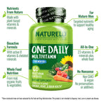 NATURELO Multivitamin for Men 50+ - One Daily, 60 Vegetarian Capsules | Vitamins, Minerals & Organic Whole Foods, Boost Energy and Health, Non-GMO