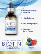 Carlyle Liquid Biotin 10000mcg | 2 oz | Extra Strength Drops
