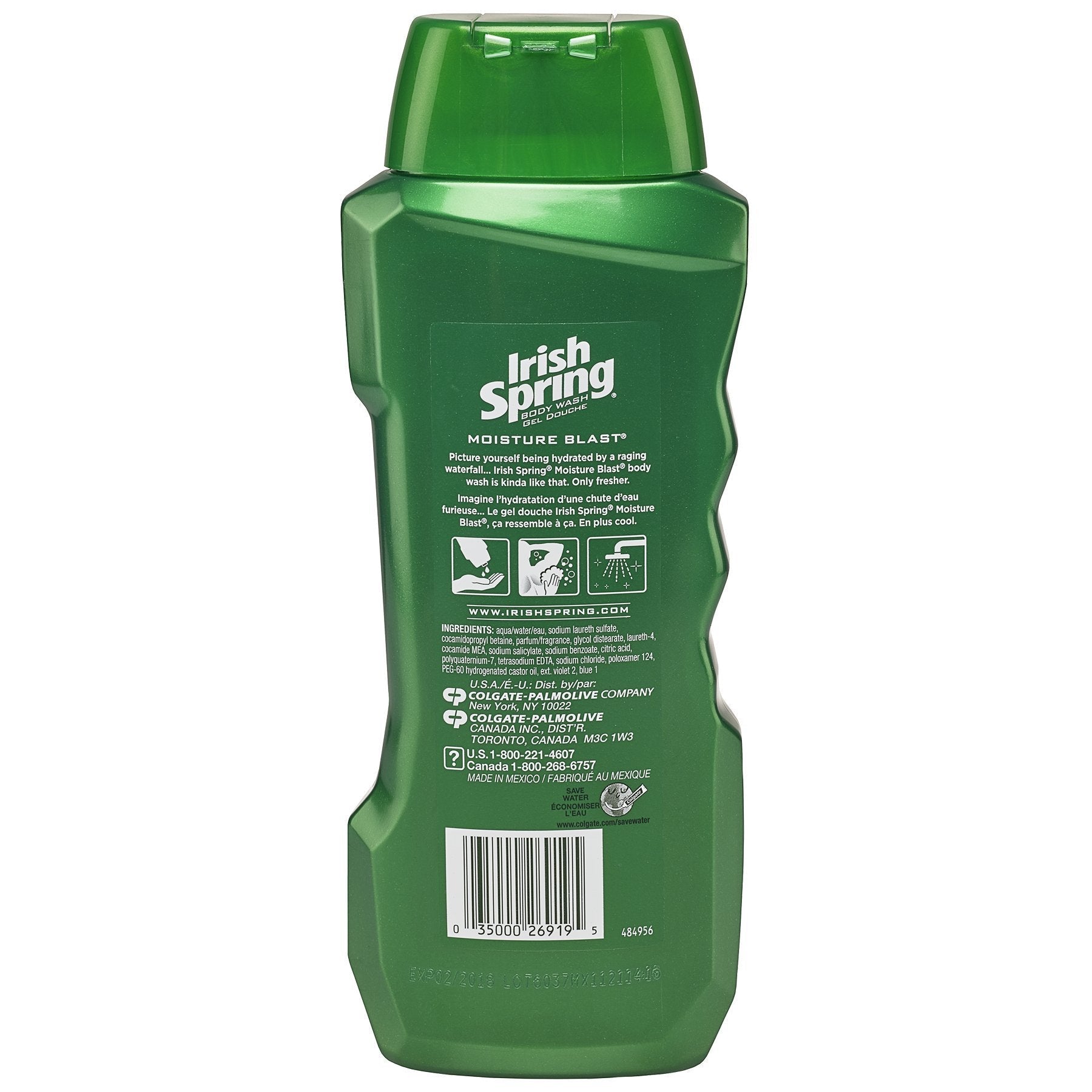 Buy now Irish Spring Body Wash, Moisture Blast, 18 fluid ounce, 4 Count (Pack of 1) at indiglob india
