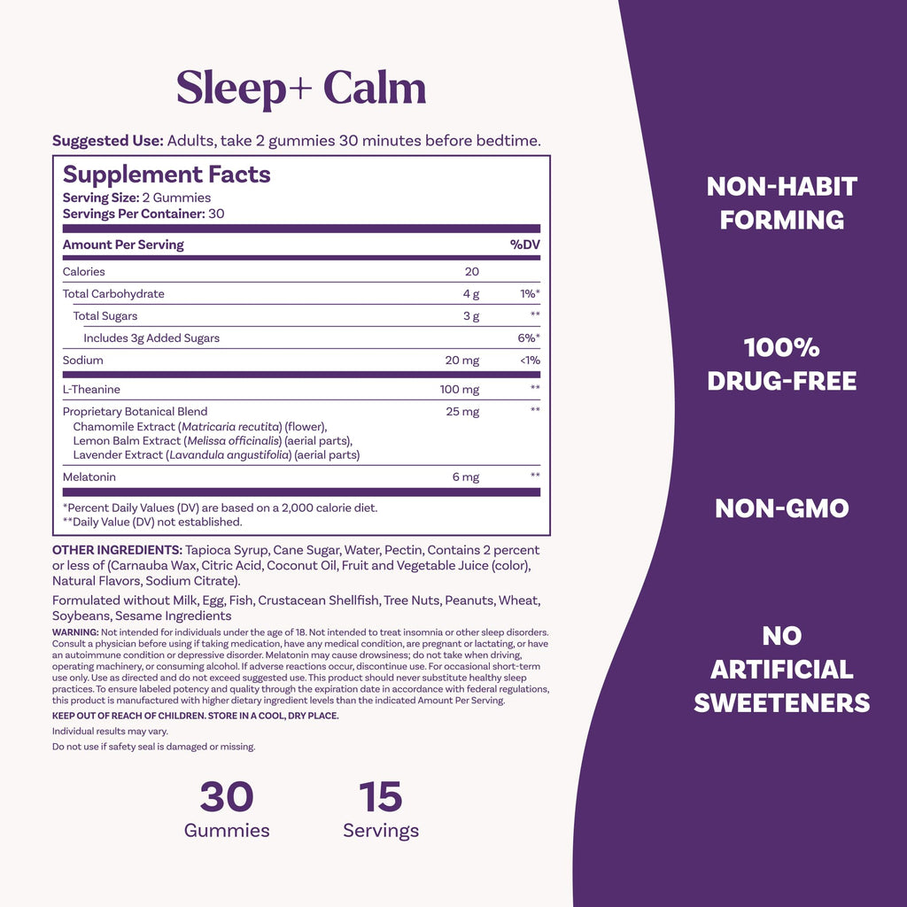 Natrol Sleep+ Calm Adults, Melatonin, L-Theanine, Strawberry, 60 Gummies | Support Sleep and Calm the Mind, 100% Drug-Free, Non-Habit Forming, L-Theanine, Chamomile, Lavendar & Lemon Balm