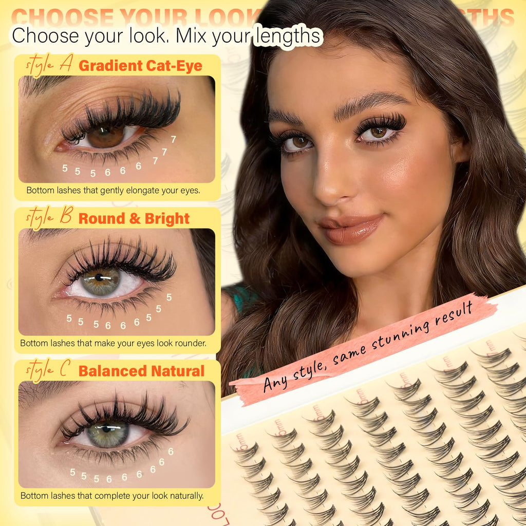 Discover Calphdiar Bottom Lash Clusters for stunning eye looks. Imported quality for versatile styles—gradient, round, and natural.