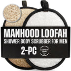 SERRENTO Loofah Body Scrubber, Shower Loofah for Men, Luffa Sponge 2PCS | Made from natural Egyptian luffa fibers to gently exfoliate skin and leave your body feeling clean and refreshed