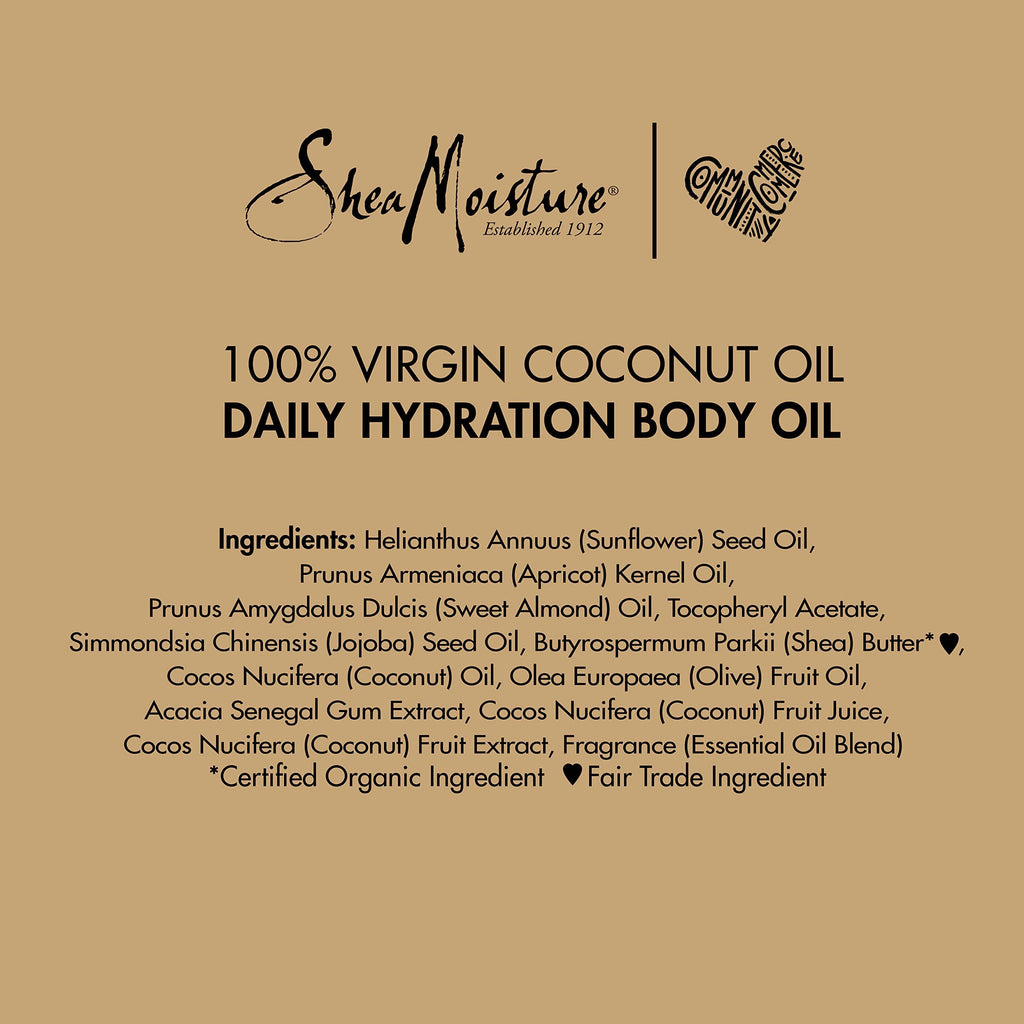 Buy now SheaMoisture Daily Hydration Body Oil Virgin Coconut Oil For Dry Skin Paraben Free 8 oz at indiglob india