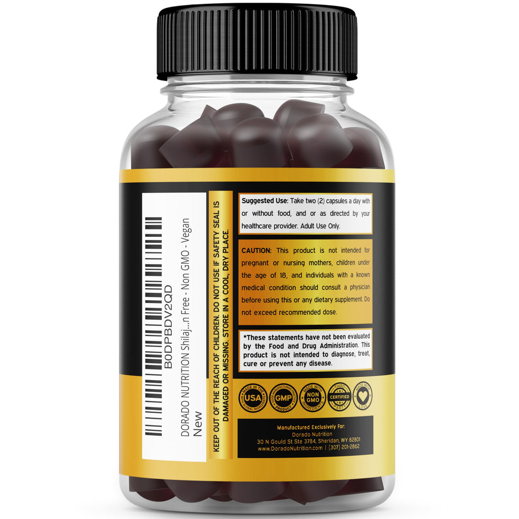 Shilajit Gummies with Sea Moss, Ashwagandha & Lions Mane - (Shilajit Supplement for Men & Women, Energy & Immunity Support ) Third Party Tested, Vegan Safe, NON GMO & Made in USA (60 Gummies)