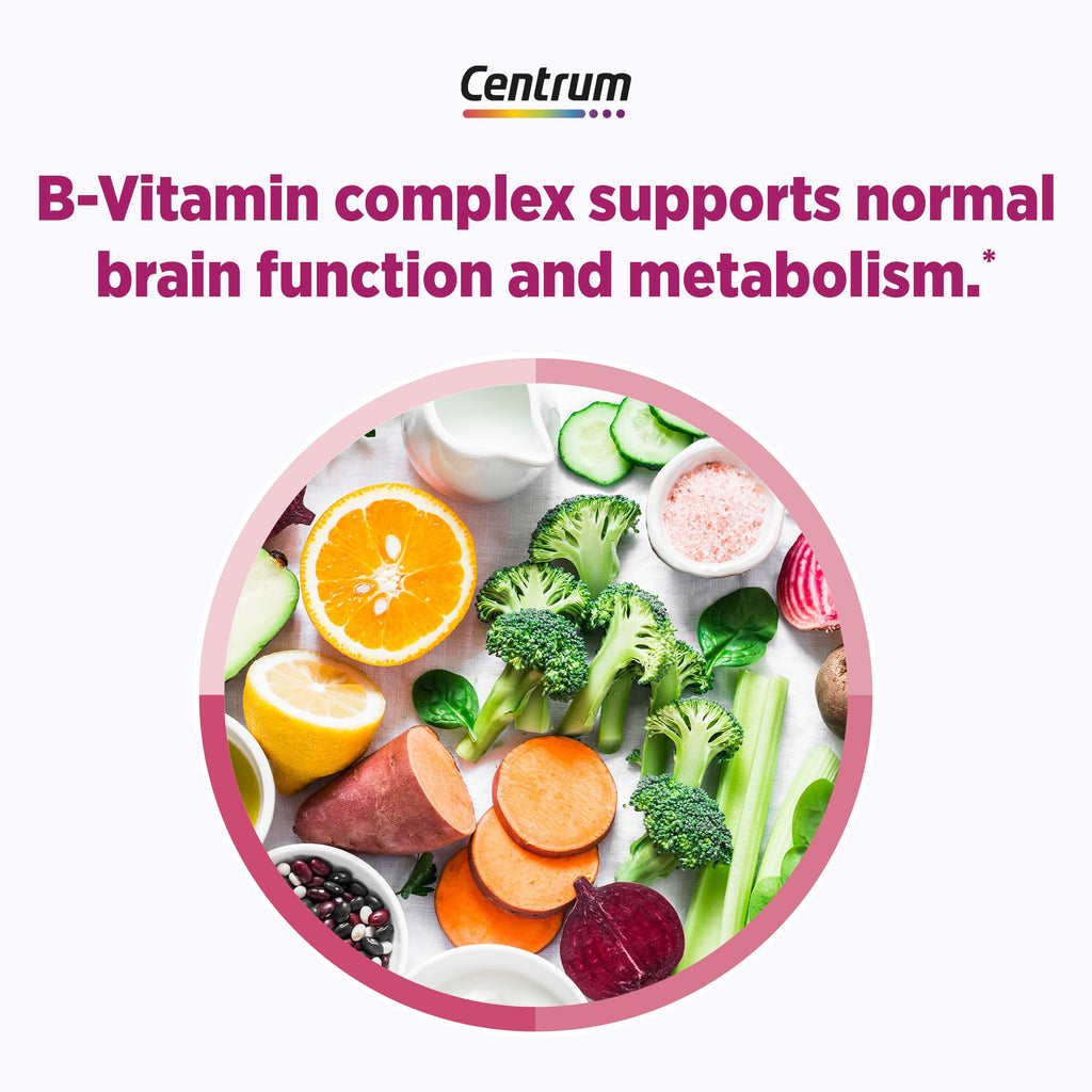 Centrum Complete Multivitamin Supplement, 30 Count | Hot Flash Support Menopause Support Tablets, with Clinically Studied geniVida, Gluten Free, Non-GMO Ingredients