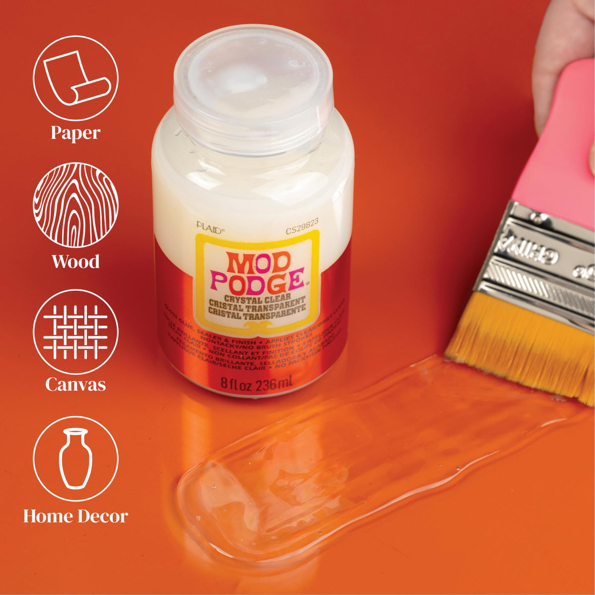 Mod Podge, Crystal Clear Gloss Glue, Sealer, and Finish, 8 fl oz