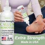 Foot Callus Remover Gel & File, 8 oz Extra Strength Callus Remover for Feet | Easily Softens and Removes Dead Hard Skin on Heels & Feet, Salon Results at Home in Minutes, Double-Sided Rasp Pedicure Tool