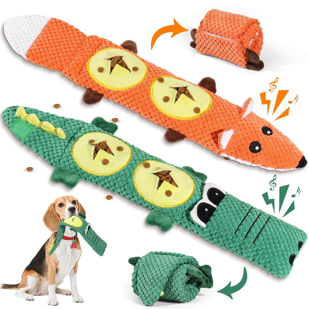 2-Pack Aggressive Chewer Toy, Squeaker & Puzzle, No Stuffing