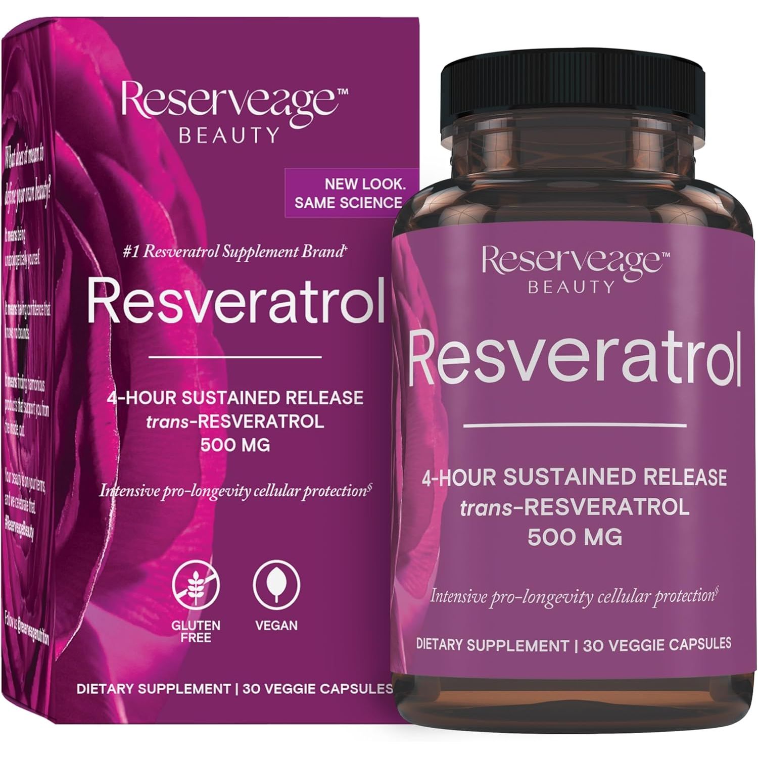 Buy now Reserveage Beauty, Resveratrol 500 mg, Antioxidant Supplement for Heart and Cellular Health, Supports Healthy Aging and Immune System, Paleo, Keto, 60 Capsules 30 Count (Pack of 1) Unflavored at indiglob india