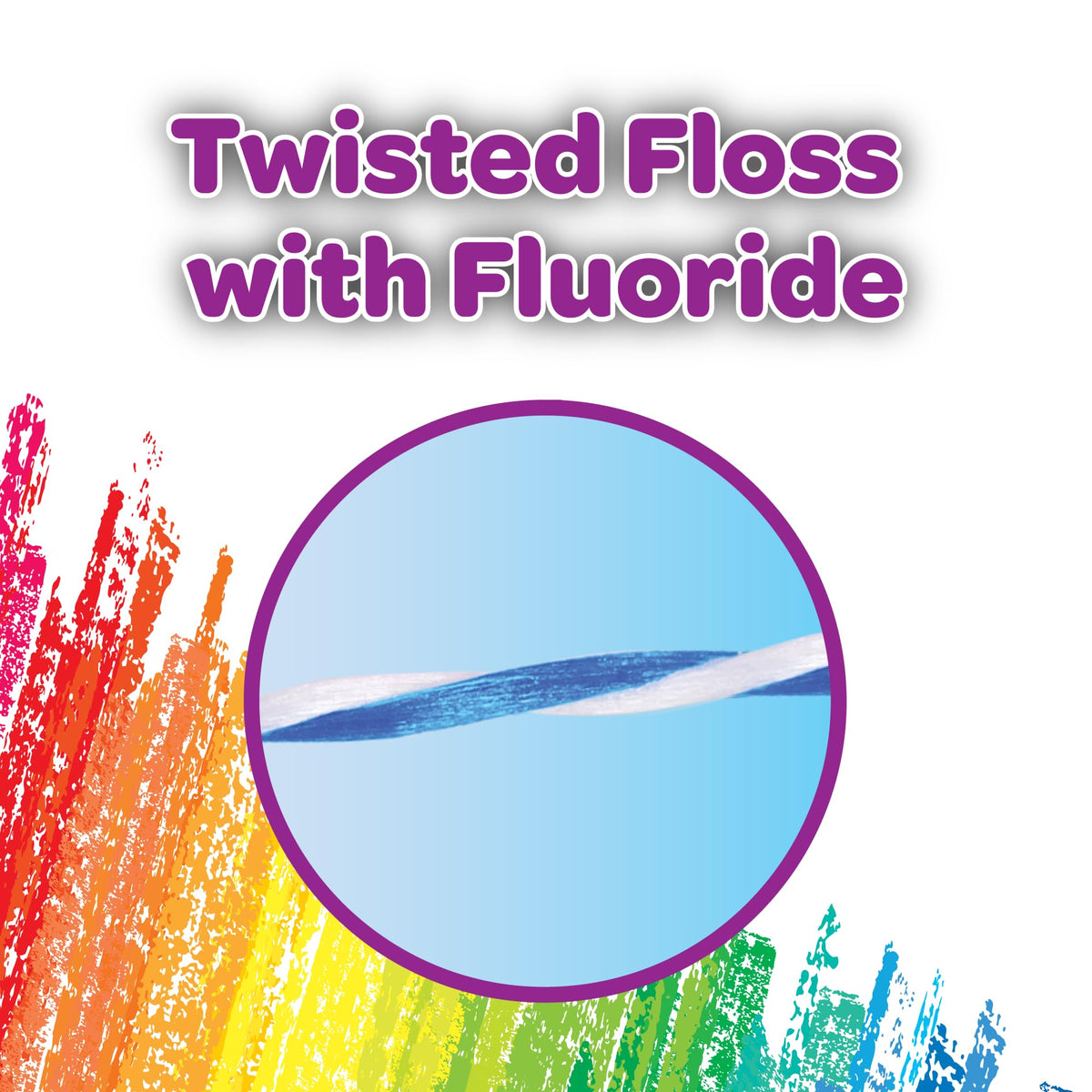 GUM Crayola Twistables Kids Floss Pick with Fluoride, 75 Count