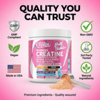 Creatine for Women | Creatine Monohydrate + BCAA Powder Myo-Inositol Collagen Biotin Hyaluronic Acid Folate L Glutamine Vitamin D3 Iron Zinc D-Chiro-Maca Digestion Shelf Builder By Clean Nutra