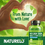 Buy now NATURELO Vegan DHA - Omega 3 Oil from Algae - Supplement for Brain, Heart, Joint, Eye Health - Provides Essential Fatty Acids for Women Men and Kids - Complements Prenatal Vitamins - 120 Softgels at indiglob india