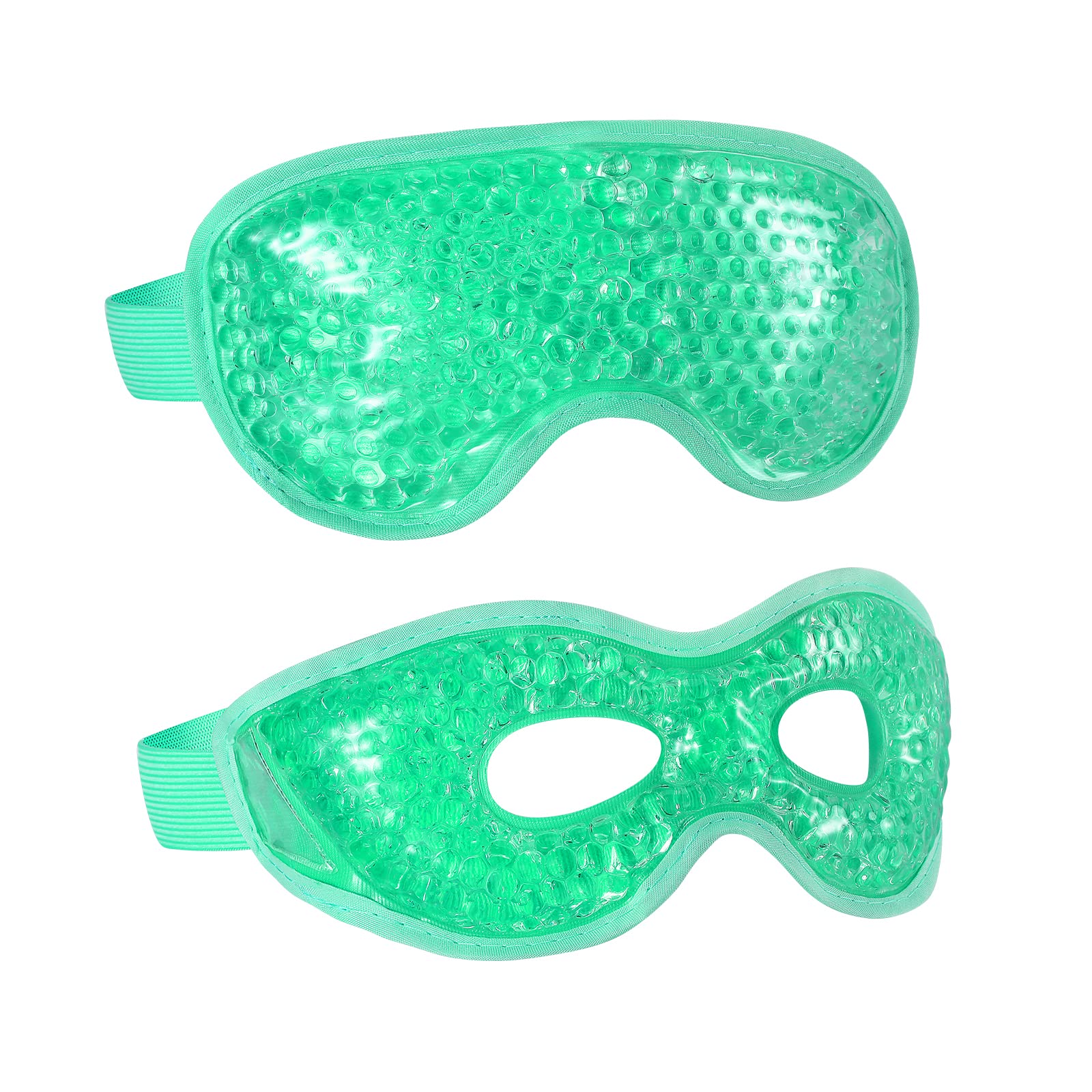 2PCS Gel Eye Mask Reusable Cold Therapy Gel Bead Eye Mask for Puffiness/Dark Circles/Eye Bags/Dry Eyes/Headaches/Migraines/Stress Relief, Cold Compress Mask (Pink)