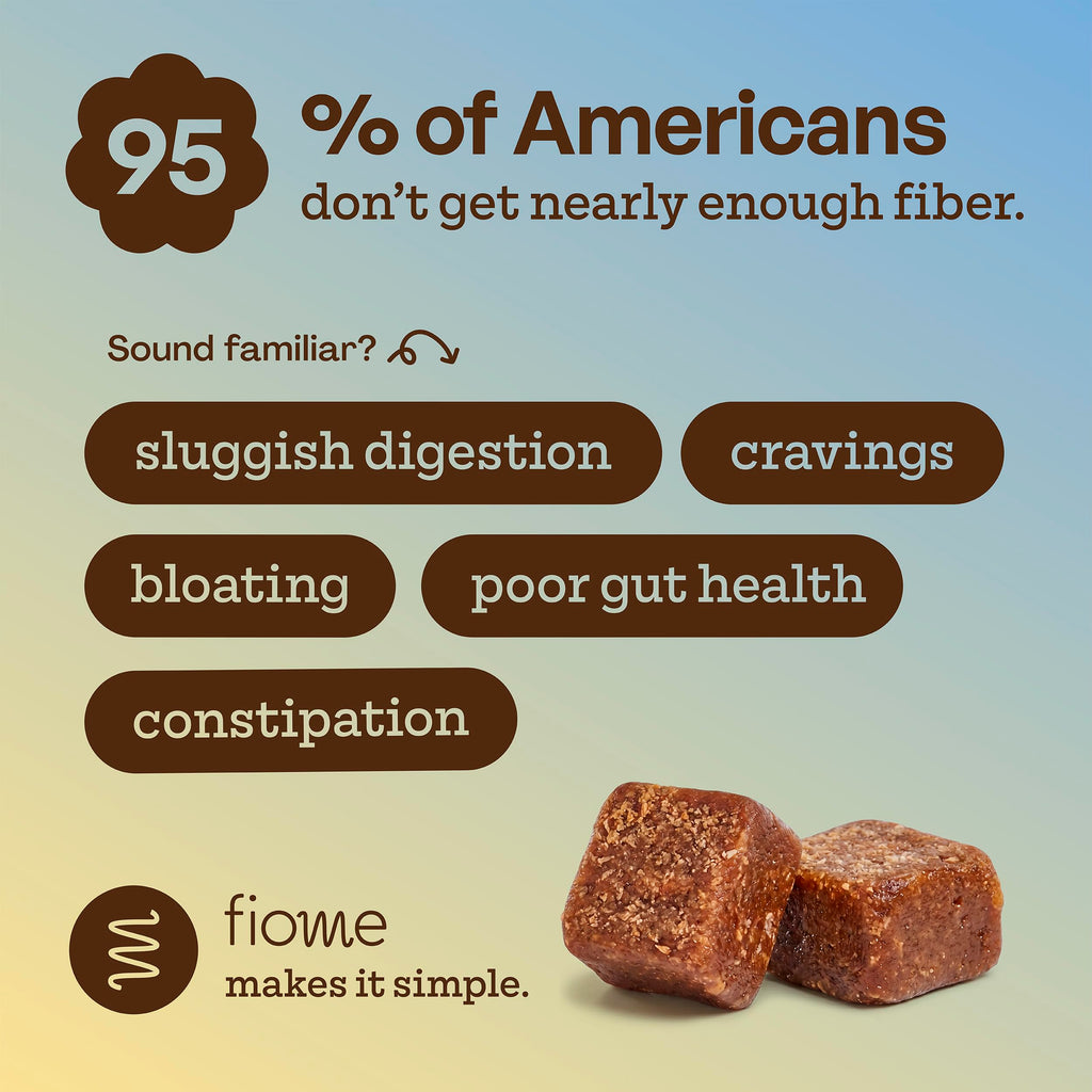 Fiome Fiber Bites, 5g Daily Fiber Supplement, Vanilla Bean, 30 Servings | Daily Fiber Bite, GLP-1 Support, All Natural Ingredients, No Added Sugar, Prebiotic Fiber, Supports Regularity and Digestion