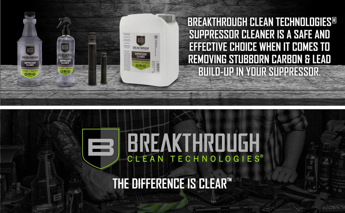 Breakthrough Clean Technologies Suppressor Cleaning Kit, 16oz. Removes Carbon and Lead depsosits