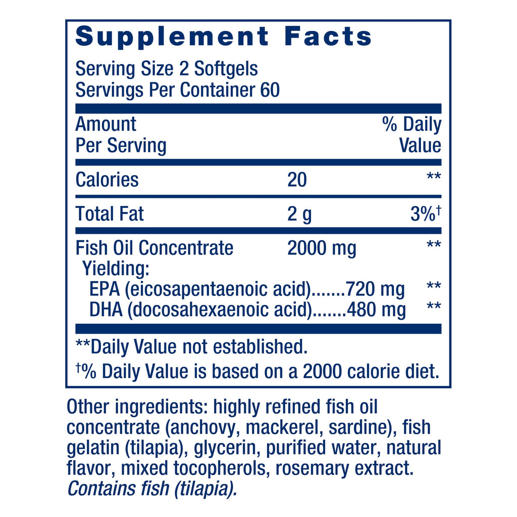 Life Extension Mega EPA/DHA, Omega-3 Fatty acids, Heart & Brain Health, Non-GMO, Gluten-Free, 120 softgels | Omega-3 Fatty Acids for Cardiovascular & Cognitive Health, Lipid & Triglyceride Support, Non-GMO & Gluten-Free