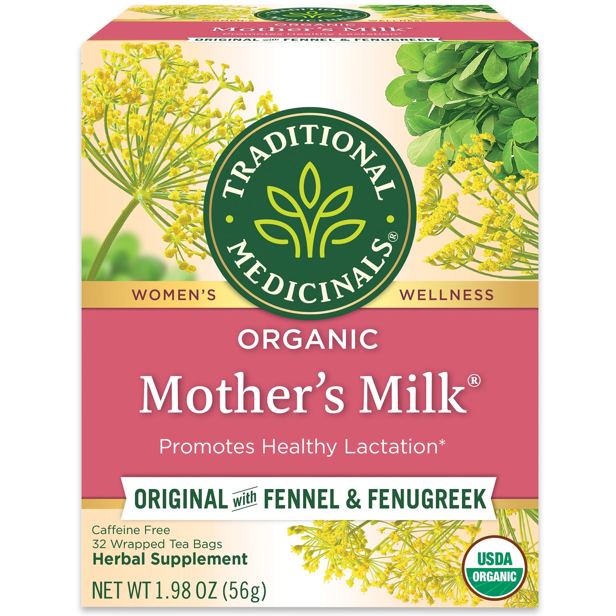 Buy now Traditional Medicinals Organic Raspberry Leaf Herbal Tea, Eases Menstrual Cramps & Supports Healthy Pregnancy, (Pack of 1) - 16 Tea Bags Mother's Milk 32 Count at indiglob india